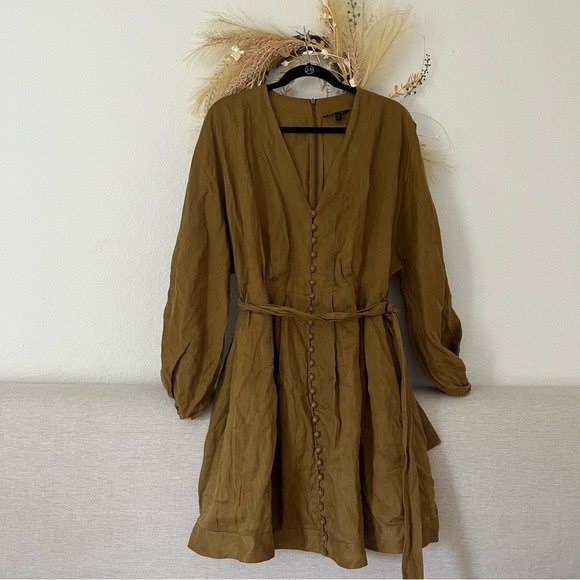 Banana Republic Linen Balloon Sleeve Button Frony Mini Dress - Picture 5 of 10